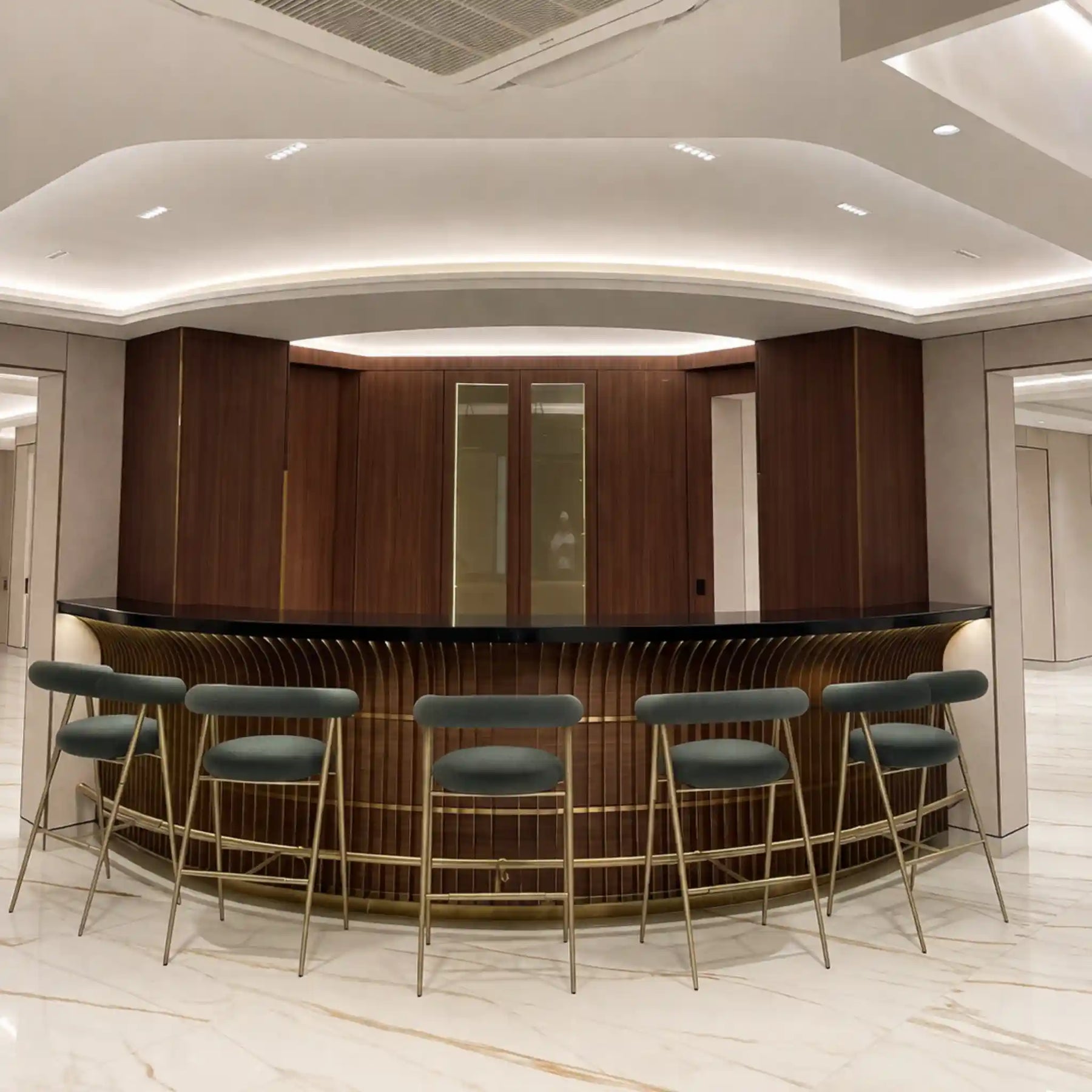 Aurum Arc Home Bar in a room setting