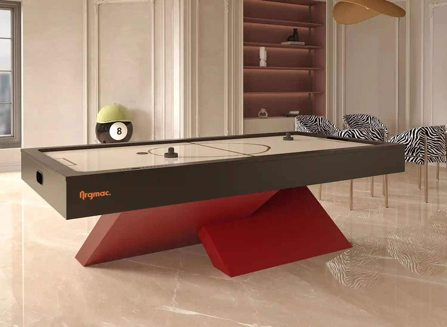 Flamboyant Air Hockey in a room setting
