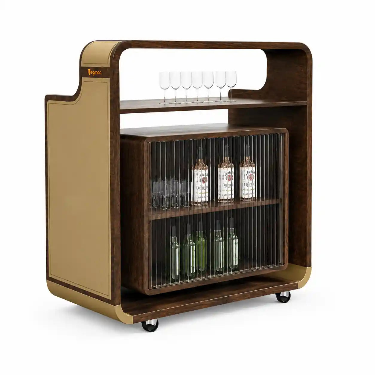 Velvet Barrel Bar Trolley in a room setting