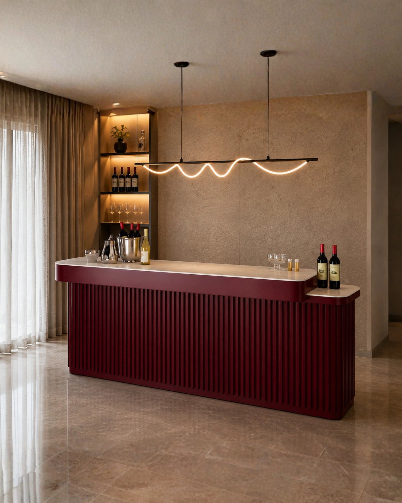 Baron Bar Counter in a room setting