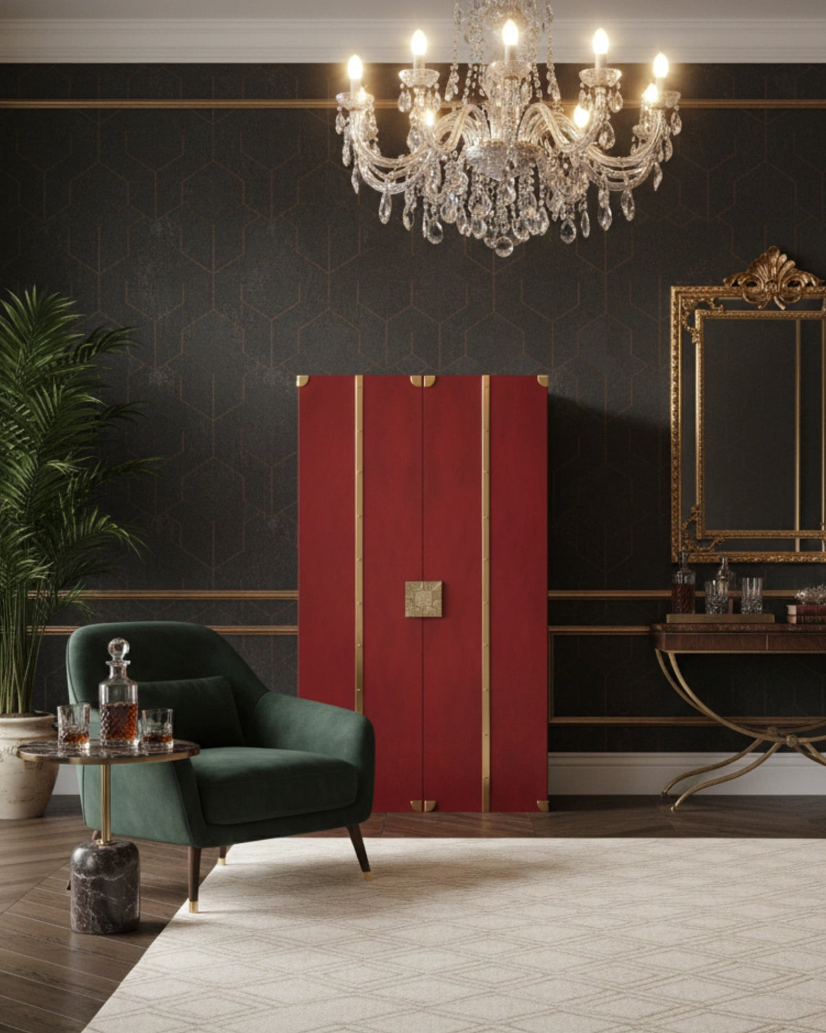 Casa del Vino Bar Cabinet in a room setting