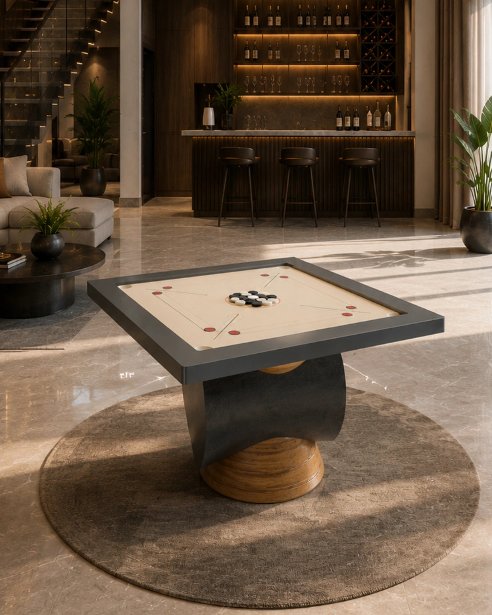 Cosmo Carrom Table in a room setting