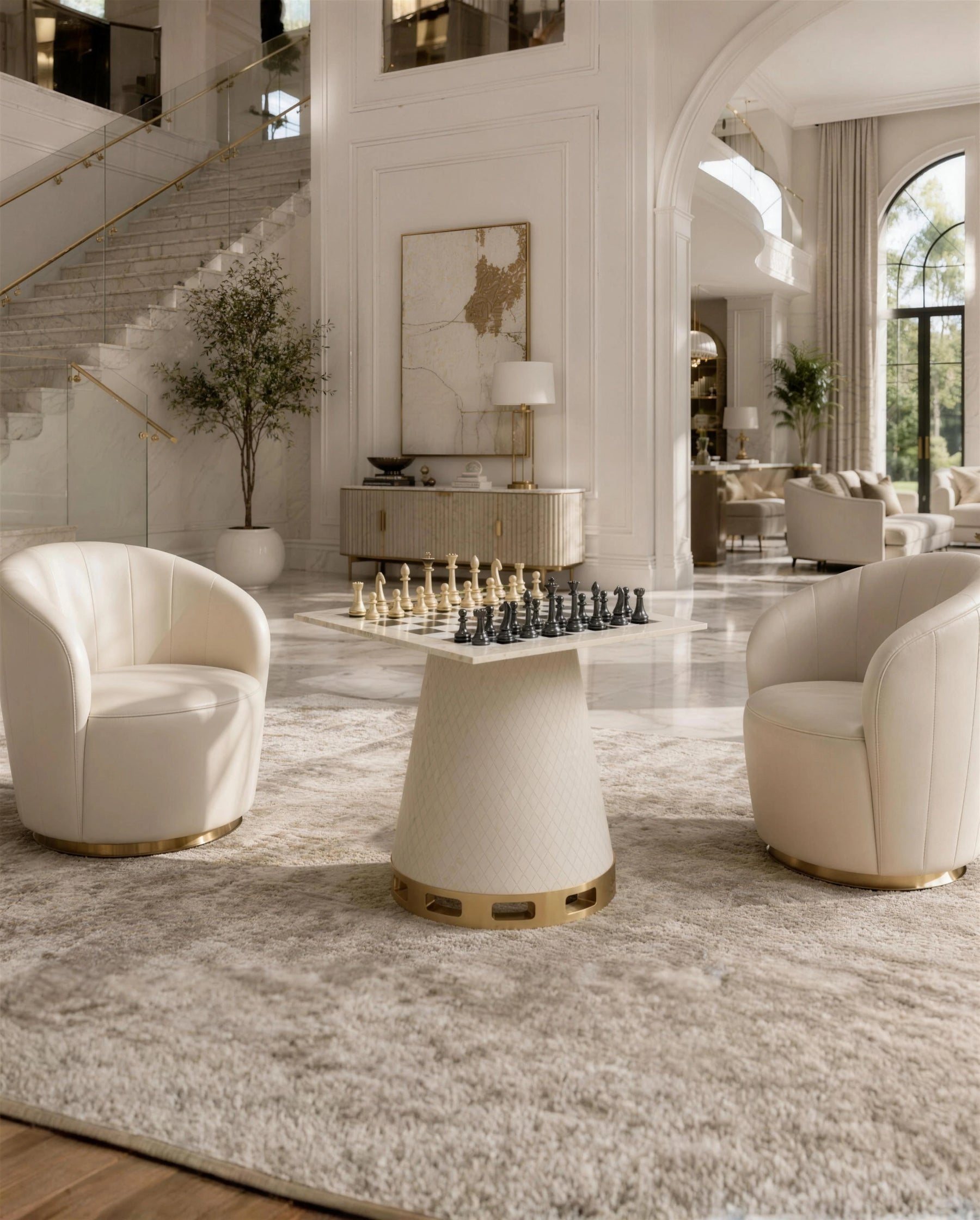 Gambit Chess Table in a room setting