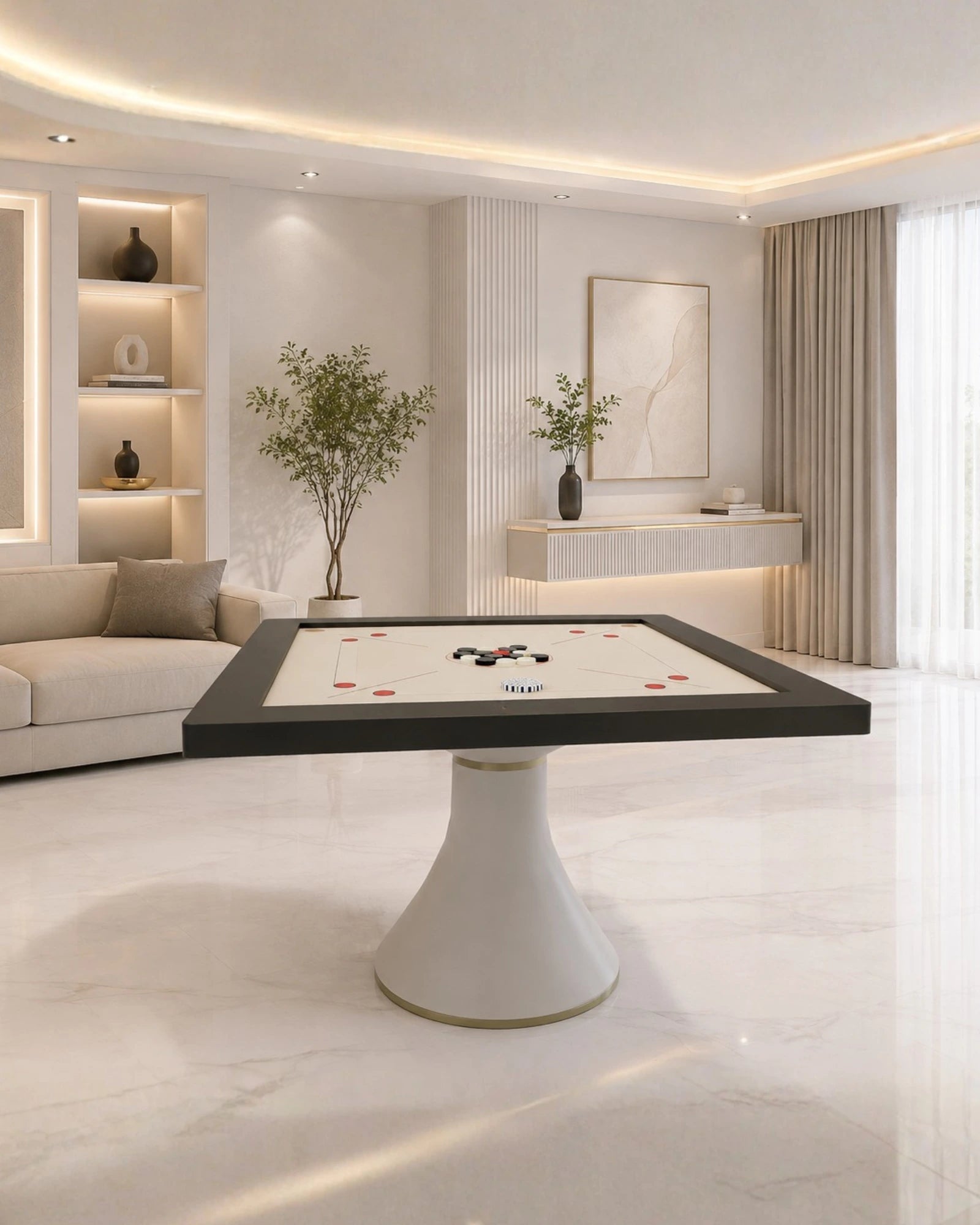 Martini Carrom Table in a room setting