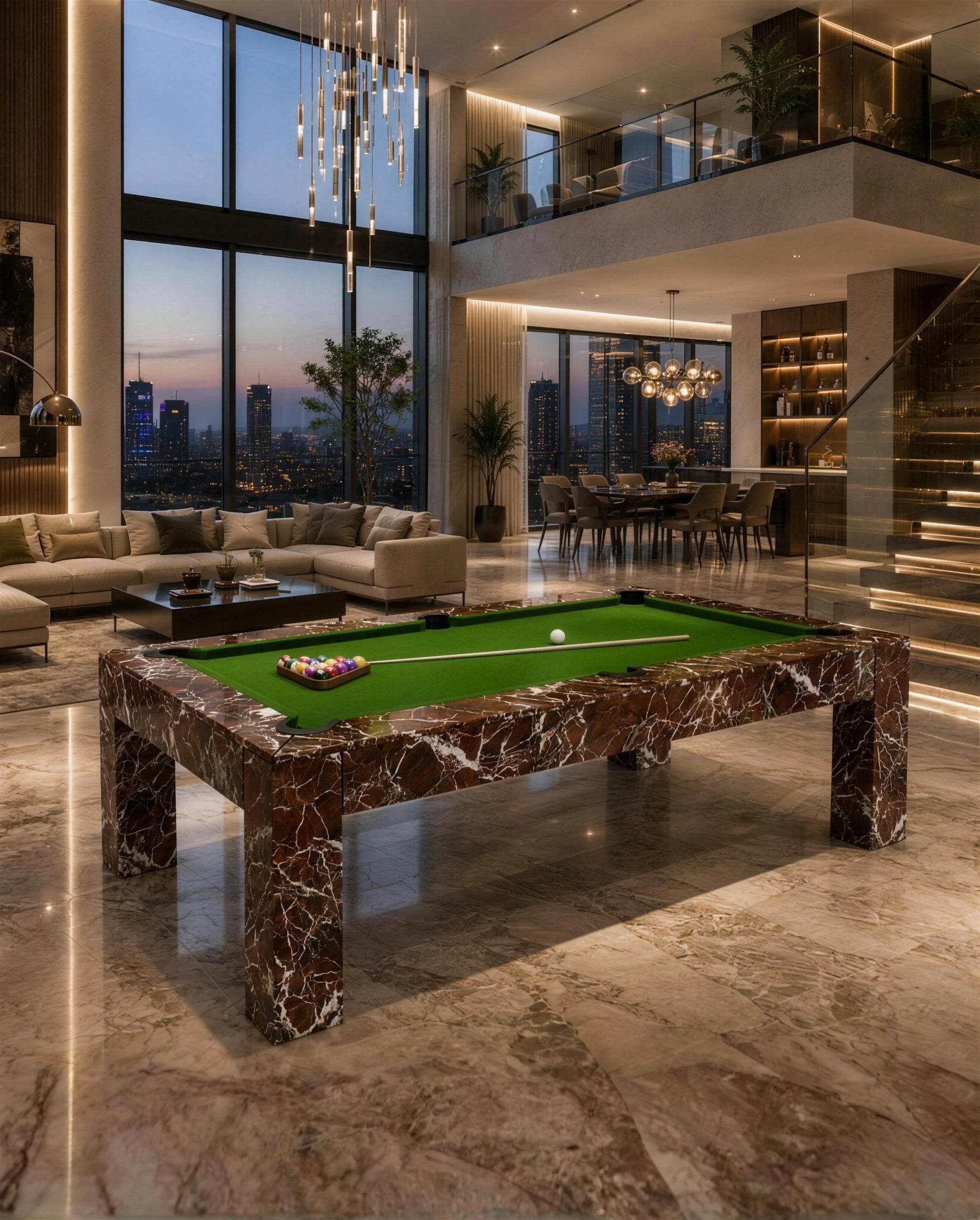 Rosso Levanto Pool Table in a room setting